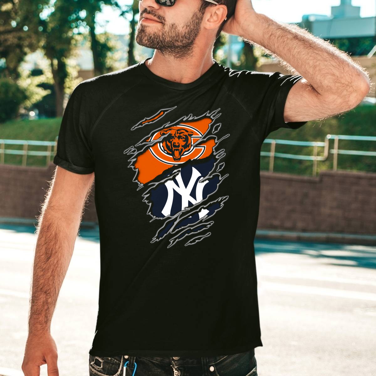 Chicago-Bears-New-York-Yankees-Crossover-T-Shirt-1_t-shirt-4_5