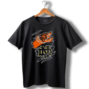 Chicago Bears Notre Dame Fighting Irish Claw Marks T Shirt