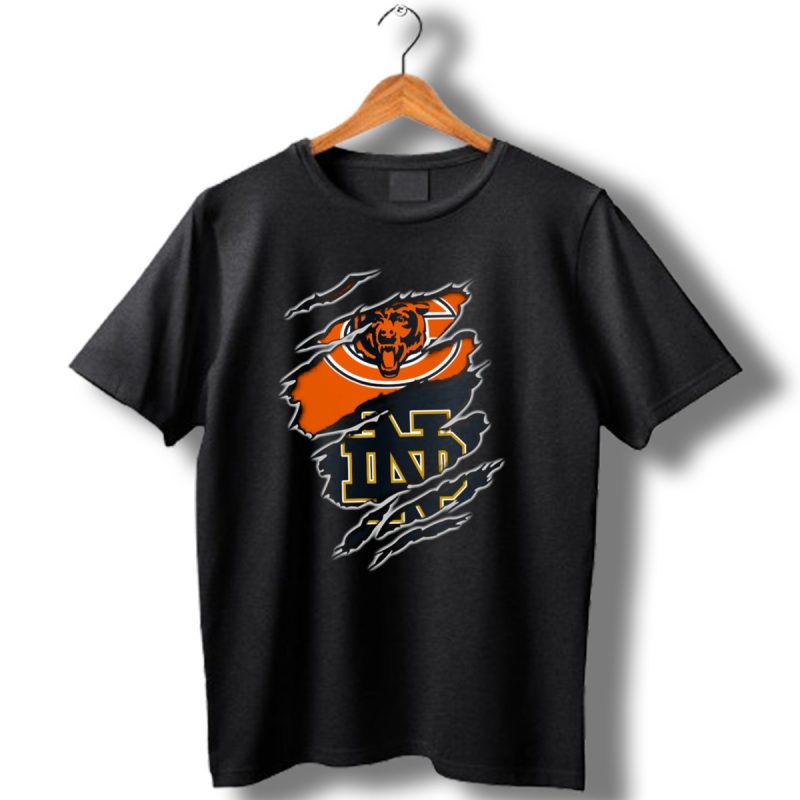 Chicago Bears Notre Dame Fighting Irish Claw Marks T Shirt 1 T Shirt 1