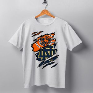 Chicago Bears Notre Dame Fighting Irish Crossover T Shirt