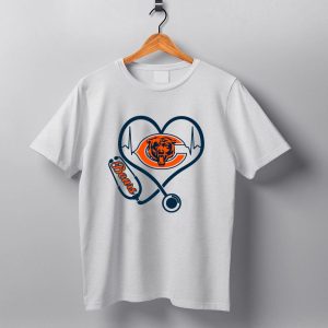 Chicago Bears Nurse Heartbeat Stethoscope T Shirt