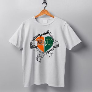 Chicago Bears Oregon Ducks Heart Inside My Chest T Shirt