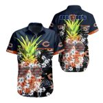 Chicago Bears Pineapple And Floral Hawaiian Shirt