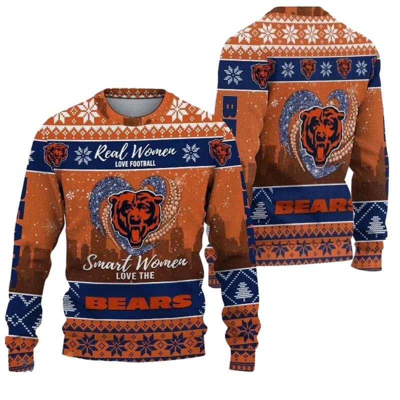 Chicago Bears Real Women Smart Women Ugly Sweater 1