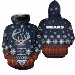Chicago Bears Reindeer Merry Christmas AOP Hoodie
