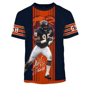 Chicago Bears Richard Dent 95 with Signature AOP T Shirt