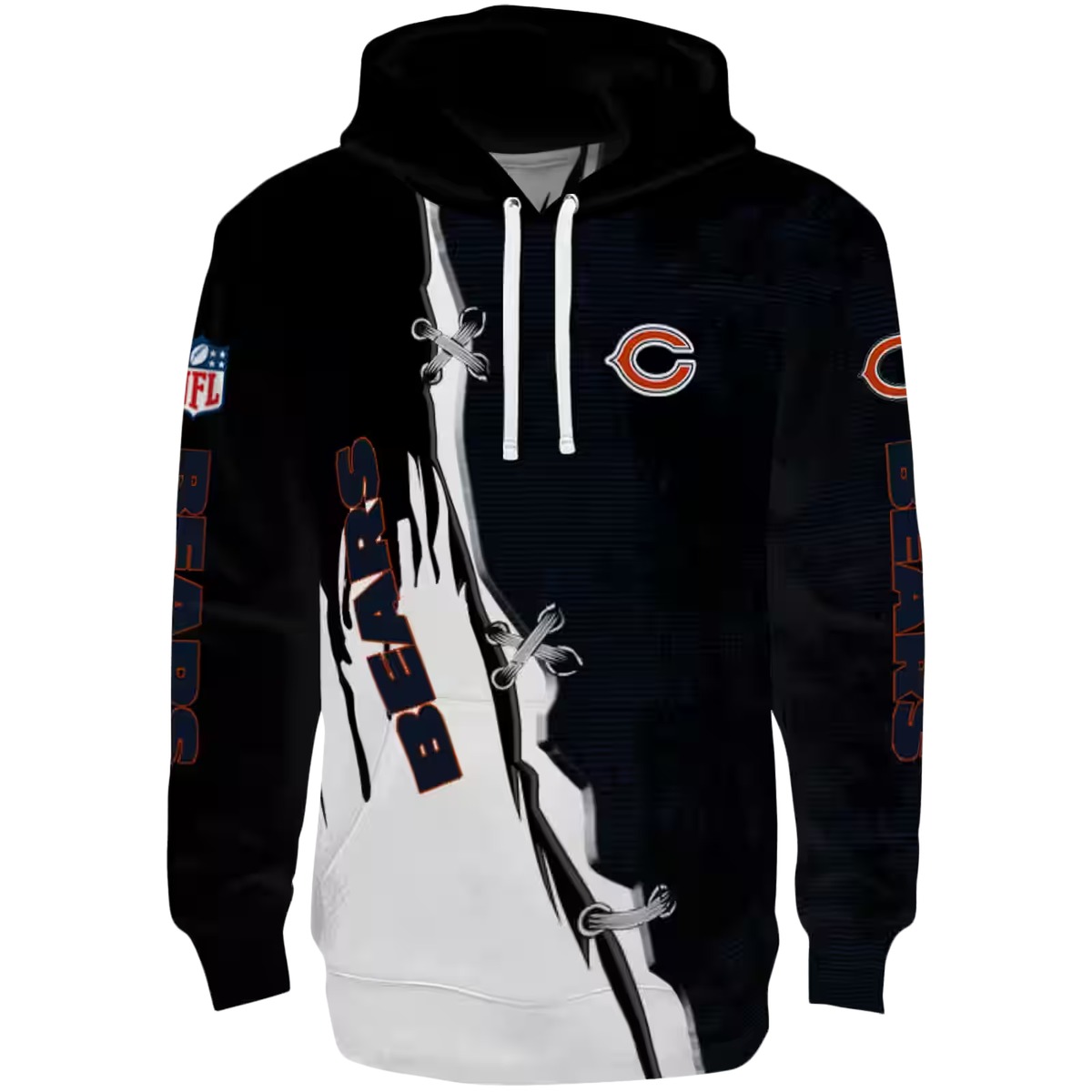 Chicago-Bears-Ripped-Pattern-Blue-Black-White-AOP-Hoodie-2