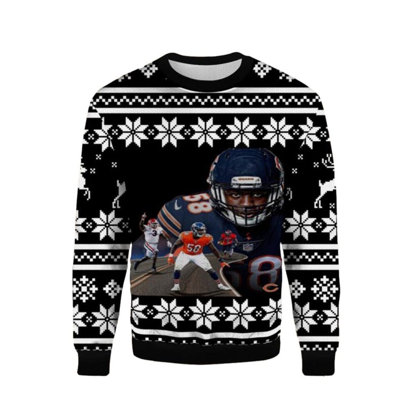 Chicago Bears Roman Smith Black Pattern Ugly Sweater 1
