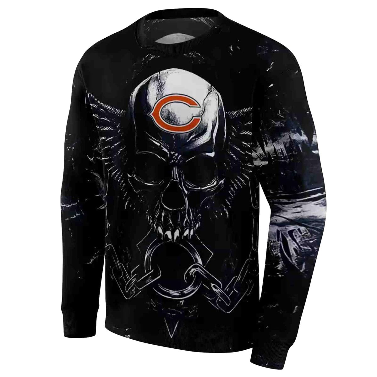 Chicago-Bears-Skull-Artwork-Skull-Angel-Blue-Black-AOP-Sweatshirt-2