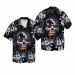 Chicago Bears Skull Floral Hawaiian Shirt