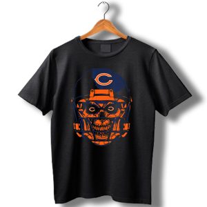 Chicago Bears Skull Helmet Halloween Football Skeleton T Shirt