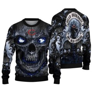 Chicago Bears Skull Intensity Blue Black AOP Sweatshirt
