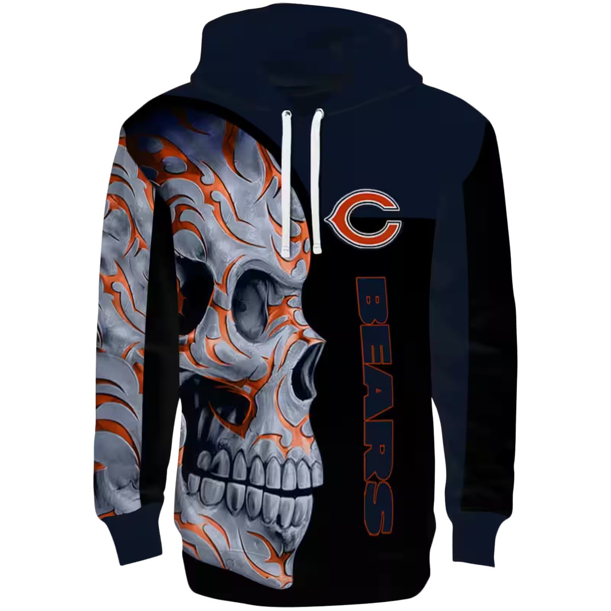 Chicago-Bears-Skull-Motif-Blue-Black-AOP-Hoodie-2