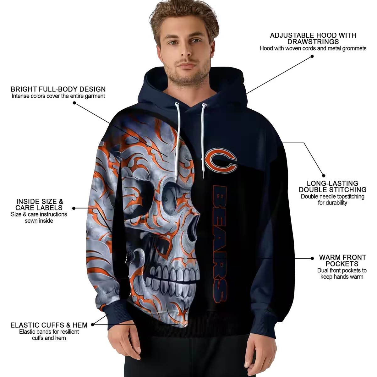 Chicago-Bears-Skull-Motif-Blue-Black-AOP-Hoodie-4
