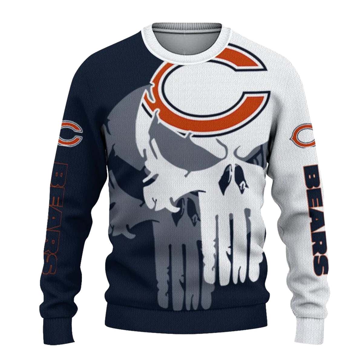 Chicago-Bears-Skull-Split-Blue-White-AOP-Sweatshirt-2