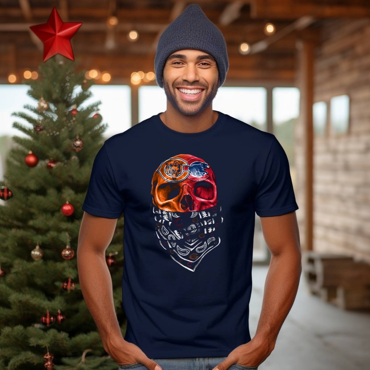Chicago-Bears-Skull-With-Bandana-Artwork-Dsk-008-T-Shirt-1_t-shirt-3_4