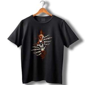 Chicago Bears Skull With Claw And Flaming Eyes T Shirt