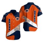 Chicago Bears Sleek Navy And Orange Stripe Hawaiian Shirt