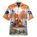 Chicago Bears Snoopy And Charlie Bears Autumn Hawaiian Shirt