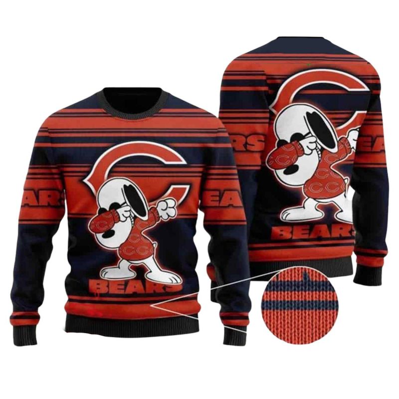 Chicago Bears Snoopy Dabbing Ugly Sweater 1