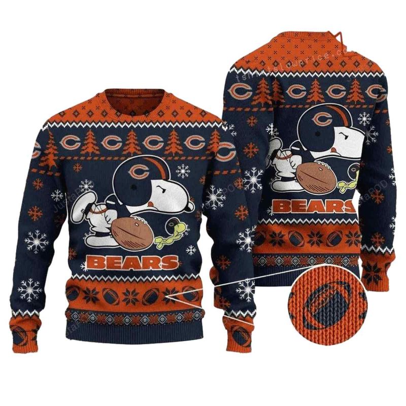 Chicago Bears Snoopy Football Ugly Sweater 1