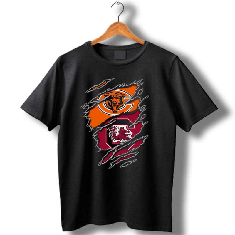 Chicago-Bears-South-Carolina-Gamecocks-Fan-Crossover-T-Shirt-1_T-Shirt-1 Chicago Bears South Carolina Gamecocks Fan Crossover T Shirt 1 T Shirt 1