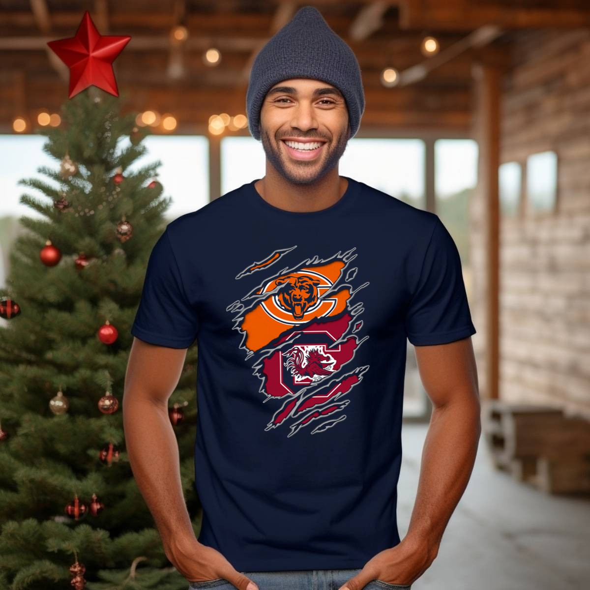 Chicago-Bears-South-Carolina-Gamecocks-Fan-Crossover-T-Shirt-1_t-shirt-3_4