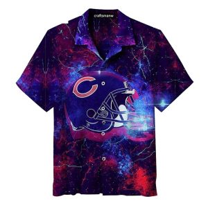 Chicago Bears Space Helmet And Lightning Hawaiian Shirt