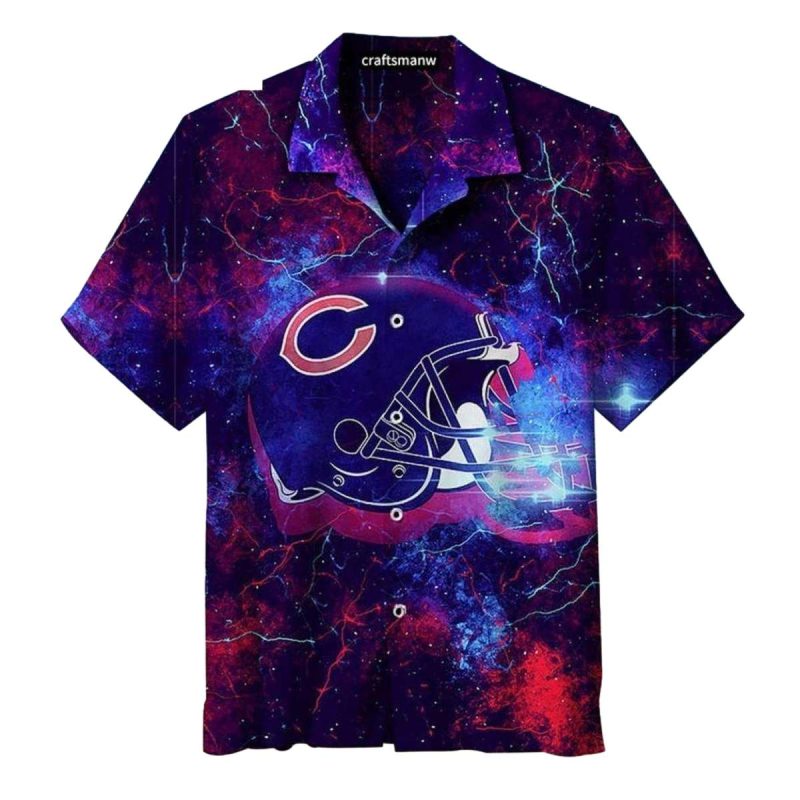 Chicago Bears Space Helmet And Lightning Hawaiian Shirt 1