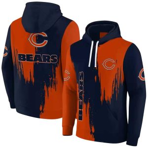 Chicago Bears Splatter Effect Blue AOP Hoodie