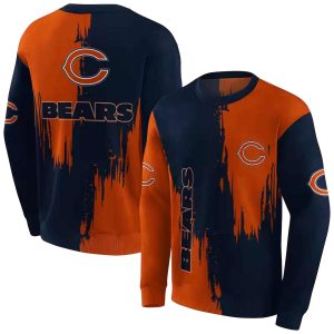Chicago Bears Splatter Effect Blue AOP Sweatshirt