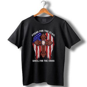 Chicago Bears Stand For The Flag Kneel For The Cross American Flag Cross T Shirt