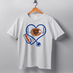 Chicago Bears Stethoscope Heartbeat T Shirt