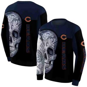 Chicago Bears Sugar Skull Blue Black AOP Sweatshirt