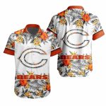 Chicago Bears Sunburst Orange Flair Hawaiian Shirt