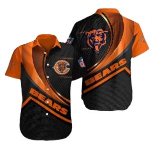 Chicago Bears Sunset Geometry Hawaiian Shirt