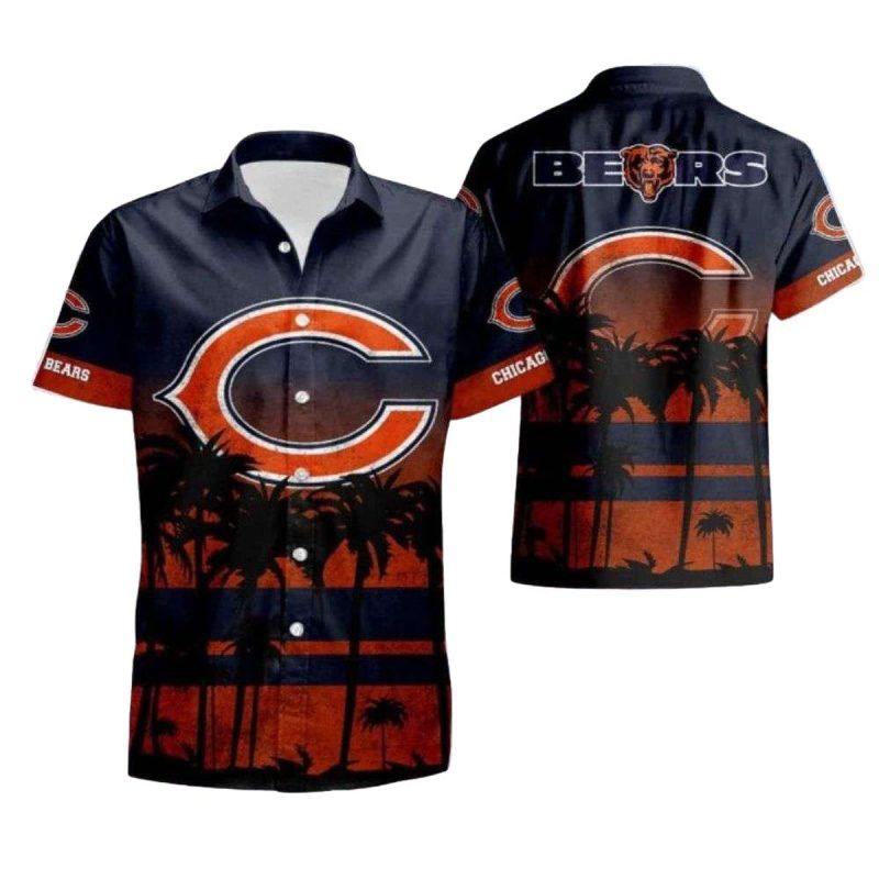 Chicago Bears Sunset Palm Tropical Evening Vibes Hawaiian Shirt 1