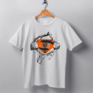 Chicago Bears Super Man Logo Rip T Shirt