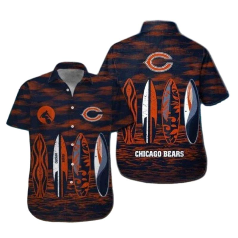Chicago Bears Surfboard Hawaiian Shirt 1