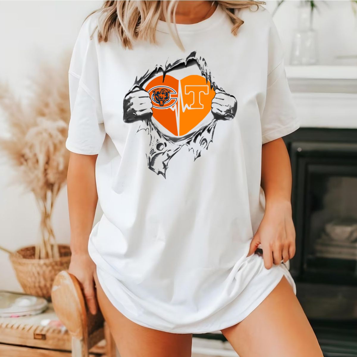 Chicago-Bears-Tennessee-Volunteers-Heartbeat-Passion-T-Shirt-1_t-shirt-3_4