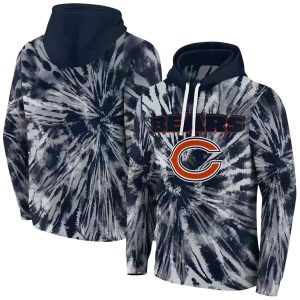Chicago Bears Tie Dye Pattern Blue AOP Hoodie