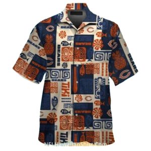 Chicago Bears Tribal Pattern With Tiki Elements Hawaiian Shirt
