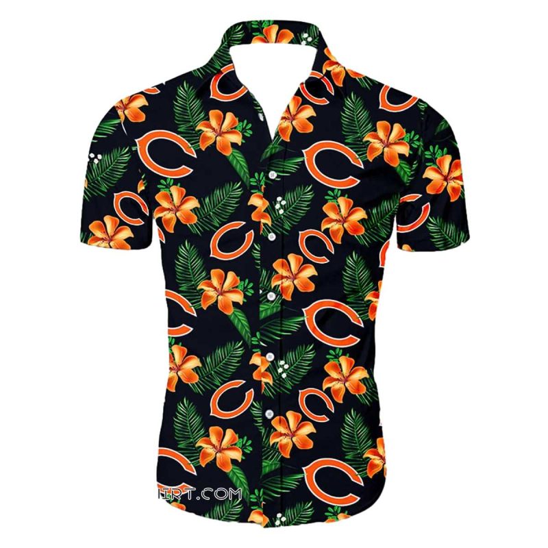 Chicago Bears Tropical Flower Hawaiian Shirt 1