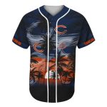 Chicago Bears Tropical Sunset Pattern Baseball Jersey