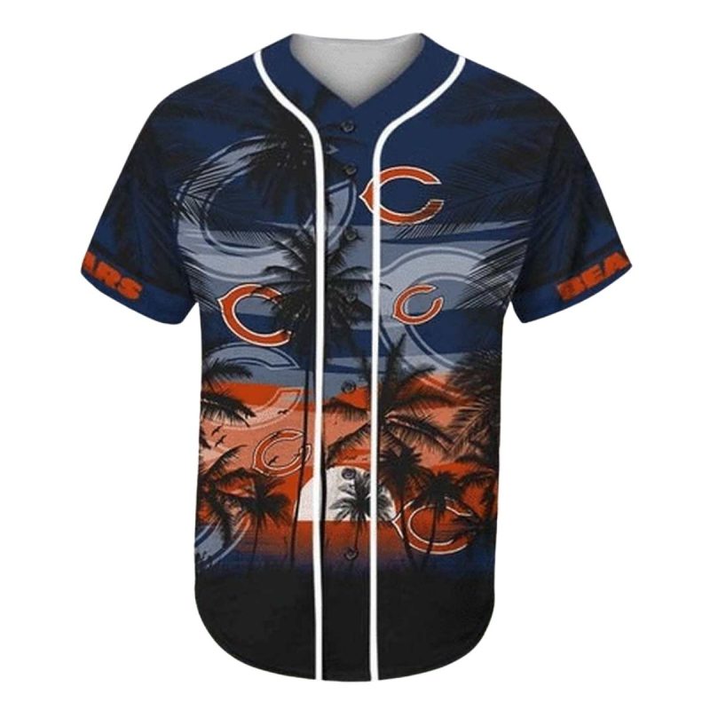 Chicago-Bears-Tropical-Sunset-Pattern-Baseball-Jersey-1 Chicago Bears Tropical Sunset Pattern Baseball Jersey 1