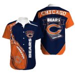 Chicago Bears Tropical Touchdown Flame Ball Hawaiian Shirt