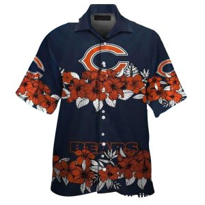 Chicago Bears Tropicana Bears Bloom Hibiscus Game Day Hawaiian Shirt