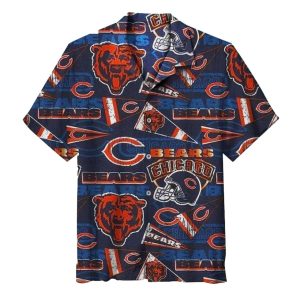 Chicago Bears Vintage Logo And Team Flags Hawaiian Shirt