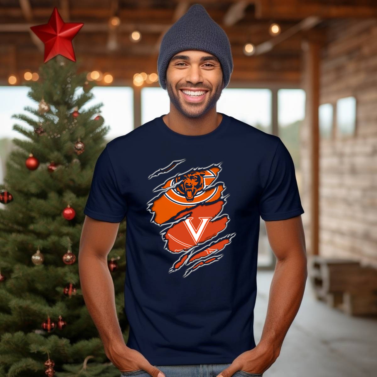 Chicago-Bears-Virginia-Cavaliers-Scratch-Torn-T-Shirt-1_t-shirt-3_4