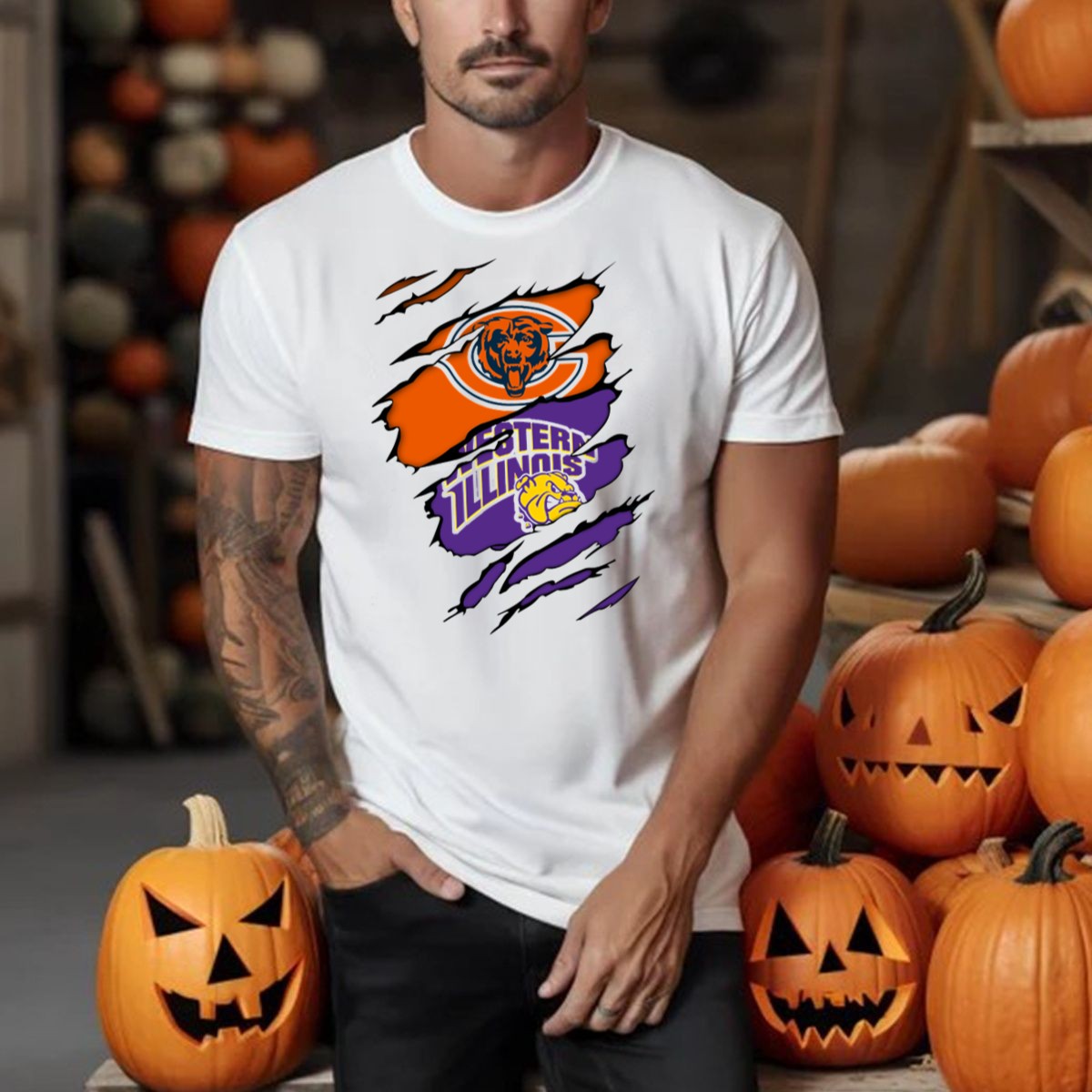 Chicago-Bears-Western-Illinois-Leathernecks-Claw-Marks-T-Shirt-1_t-shirt-4_5